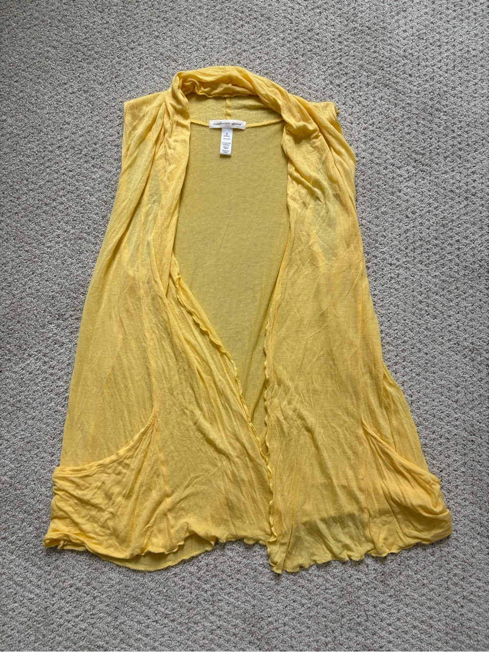 Lightweight Yellow Open-Front Women's Layering Vest
